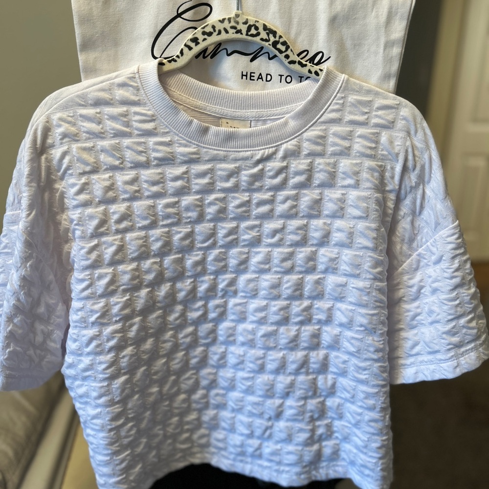 Target A New Day White Short Sleeve Textured Tee